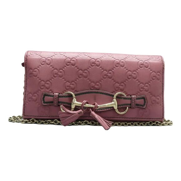 GUCCI Emily Purple Leather Shoulder Bag 430-061825 - Picture 1 of 12